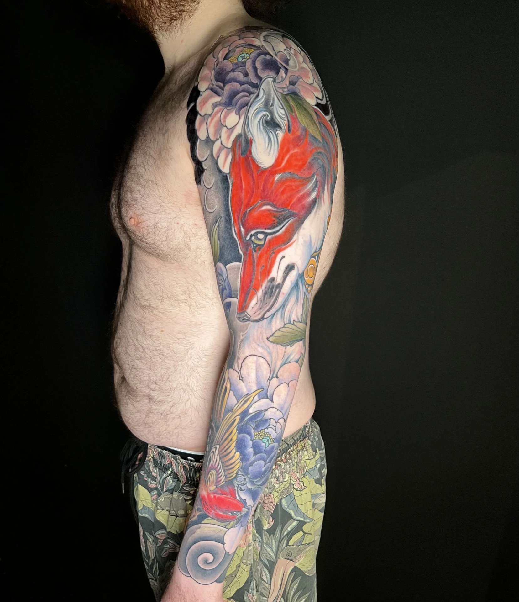 Kitsune fox mask colour sleeve by Levi Taylor, NEST Studio Melbourne
